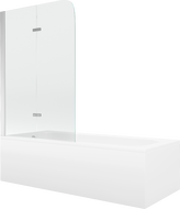 Mexen Vega baignoire rectangulaire 170 x 70 cm avec cache et paravent double 100 cm, transparent, chrome - 550117070X9010020100