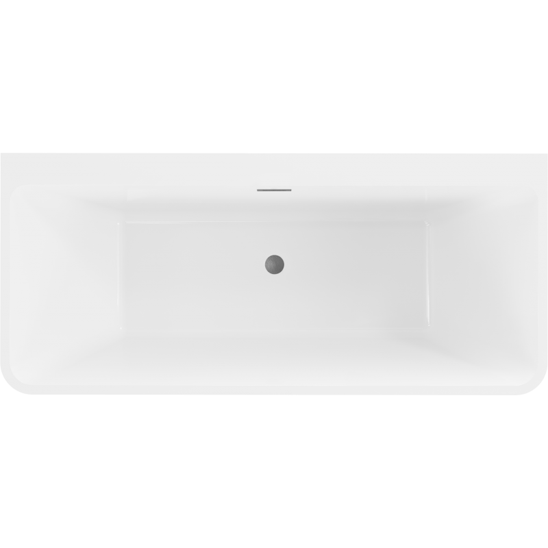 Mexen Volta baignoire autoportante murale 170 x 75 cm, blanche, trop-plein en gun gray brossé - 51131707500-66