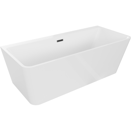Baignoire Mexen Volta sur pieds murale 170 x 75 cm, blanche, trop plein noir - 51131707500-70