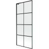 Mexen Next L paroi de baignoire 1 volet 80 x 150 cm, grille noire, noir - 895-080-000-03-77-70