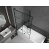 Mexen Next L paroi de baignoire 1 volet 100 x 150 cm, grille noire, noir - 895-100-000-03-77-70