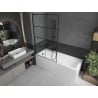 Mexen Next L paroi de baignoire 1 volet 100 x 150 cm, grille noire, noir - 895-100-000-03-77-70