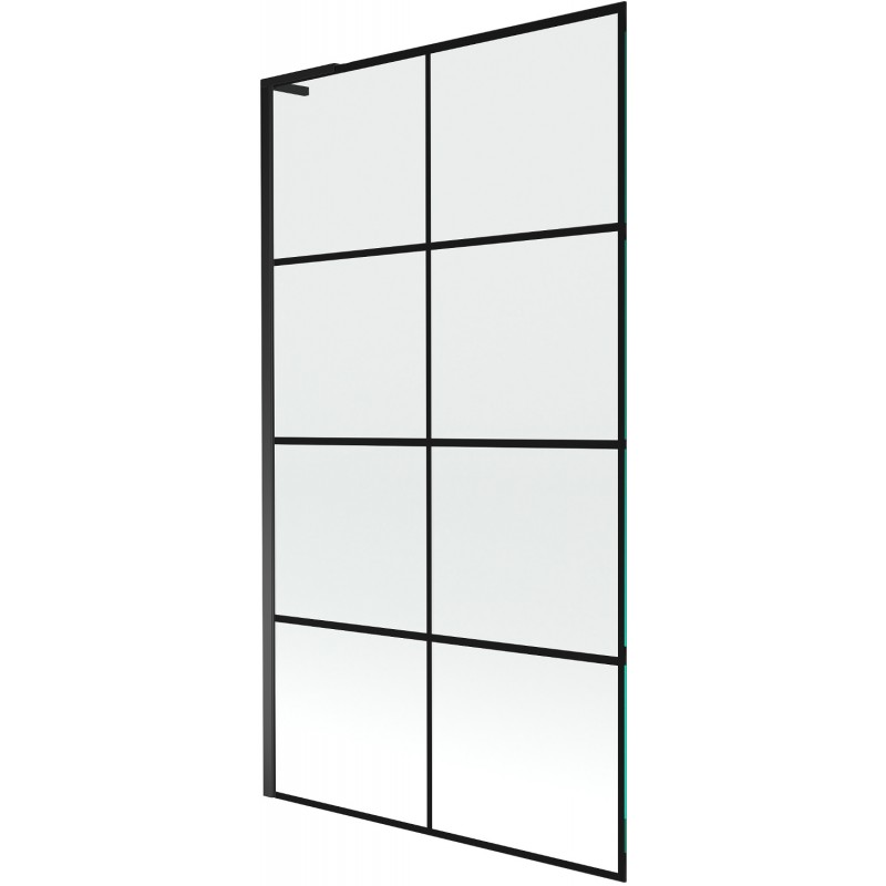 Mexen Next L paroi de baignoire 1 volet 100 x 150 cm, grille noire, noir - 895-100-000-03-77-70