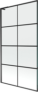 Mexen Next L paroi de baignoire 1 volet 100 x 150 cm, grille noire, noir - 895-100-000-03-77-70