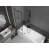 Mexen Next L pare-douche à 1 panneau 50 x 150 cm, grille noire, métal gun - 895-050-000-03-77-95