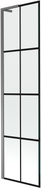 Mexen Next L pare-douche à 1 panneau 50 x 150 cm, grille noire, métal gun - 895-050-000-03-77-95