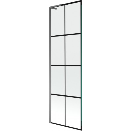 Mexen Next L paroi de douche 1 volet 60 x 150 cm, grille noire, métal gun - 895-060-000-03-77-95