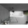 Mexen Next L paroi de baignoire à 1 battant 70 x 150 cm, grille noire, métal pistolet - 895-070-000-03-77-95