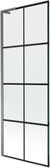 Mexen Next L paroi de baignoire à 1 battant 70 x 150 cm, grille noire, métal pistolet - 895-070-000-03-77-95