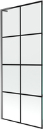 Mexen Next L paroi de baignoire 1 volet 80 x 150 cm, grille noire, métal gun - 895-080-000-03-77-95