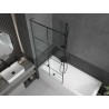 Mexen Next L paroi de baignoire 1 volet 90 x 150 cm, grille noire, métal canon - 895-090-000-03-77-95