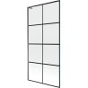 Mexen Next L paroi de baignoire 1 volet 90 x 150 cm, grille noire, métal canon - 895-090-000-03-77-95