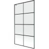 Mexen Next L paroi de baignoire à 1 panneau 100 x 150 cm, grille noire, métal gun - 895-100-000-03-77-95