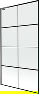 Mexen Next L paroi de baignoire 1-volet 100 x 150 cm, motif noir, gun metal - 895-100-000-03-77-95
