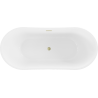 Baignoire Mexen Montana autoportante 180 x 80 cm, blanche, bonde en or brossé - 52011808000-55