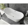 Mexen Montana baignoire autoportante 180 x 80 cm, blanche, trop-plein gris arme brossé - 52011808000-66