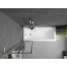 Mexen Next L paroi de baignoire à 1 vantail 50 x 150 cm, grille noire, nickel brossé - 895-050-000-03-77-97
