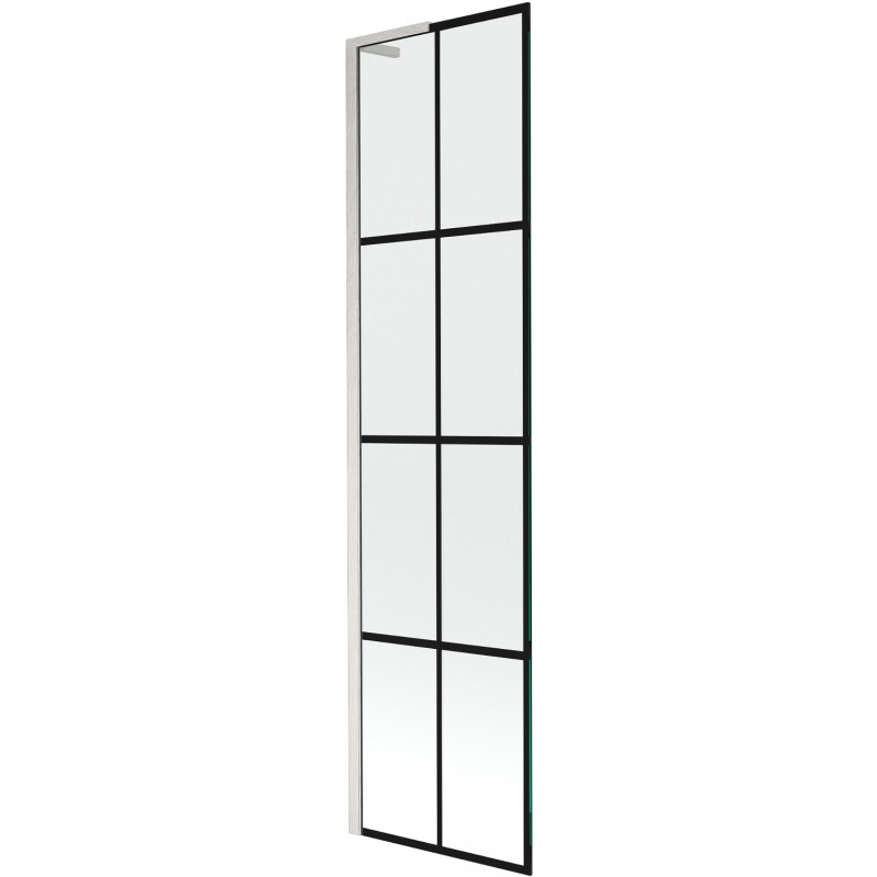Mexen Next L paroi de baignoire 1 volet 50 x 150 cm, motif noir, nickel brossé - 895-050-000-03-77-97