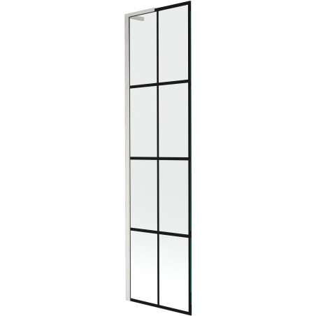 Mexen Next L paroi de baignoire 1 volet 50 x 150 cm, motif noir, nickel brossé - 895-050-000-03-77-97