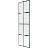 Mexen Next L paroi de baignoire à 1 vantail 60 x 150 cm, grille noire, nickel brossé - 895-060-000-03-77-97
