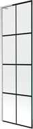 Mexen Next L paroi de baignoire à 1 vantail 60 x 150 cm, grille noire, nickel brossé - 895-060-000-03-77-97