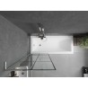 Mexen Next L paroi de baignoire à 1 volet 70 x 150 cm, grille noire, nickel brossé - 895-070-000-03-77-97