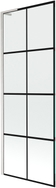 Mexen Next L paroi de baignoire à 1 volet 70 x 150 cm, grille noire, nickel brossé - 895-070-000-03-77-97