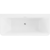Baignoire Mexen Volta murale autoportante 150 x 75 cm, blanche/noire, trop-plein chromé - 51131507575-01