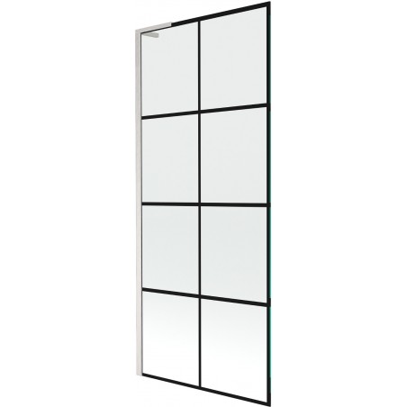 Paroi de baignoire Mexen Next L 1-volet 80 x 150 cm, motif noir, nickel brossé - 895-080-000-03-77-97