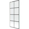 Mexen Next L paroi de baignoire 1 volet 80 x 150 cm, grille noire, nickel brossé - 895-080-000-03-77-97