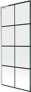 Mexen Next L paroi de baignoire 1 volet 80 x 150 cm, grille noire, nickel brossé - 895-080-000-03-77-97