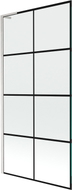 Mexen Next L paroi de baignoire à 1 volet 90 x 150 cm, grille noire, nickel brossé - 895-090-000-03-77-97