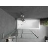 Mexen Next L paroi de baignoire à 1 volet 90 x 150 cm, grille noire, nickel brossé - 895-090-000-03-77-97