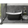 Mexen Montana baignoire autoportante 180 x 80 cm, blanche/noire, trop-plein chromé - 52011808075-01