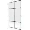 Mexen Next L paravent de baignoire à 1 volet 100 x 150 cm, grille noire, nickel brossé - 895-100-000-03-77-97
