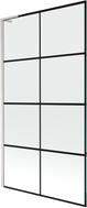 Mexen Next L paravent de baignoire à 1 volet 100 x 150 cm, grille noire, nickel brossé - 895-100-000-03-77-97