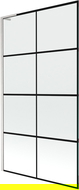 Mexen Next L paroi de baignoire 1 volet 100 x 150 cm, motif noir, nickel brossé - 895-100-000-03-77-97