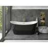 Mexen Montana baignoire autoportante 180 x 80 cm, blanche/noire, trop-plein doré - 52011808075-50