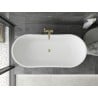 Mexen Montana baignoire autoportante 180 x 80 cm, blanche/noire, trop-plein doré - 52011808075-50