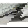 Baignoire Mexen Volta murale autonome 170 x 75 cm, blanc/noir, évacuation dorée brossée - 51131707575-55