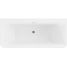 Baignoire Mexen Volta à poser murale 150 x 75 cm, blanche/noire, avec vidage en or rose - 51131507575-60