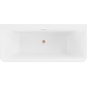 Baignoire Mexen Volta autoportante murale 150 x 75 cm, blanche/noire, trop-plein en laiton brossé - 51131507575-65