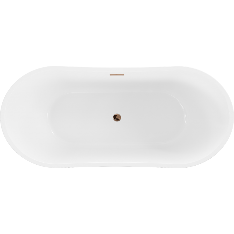 Mexen Montana baignoire autoportante 180 x 80 cm, blanche/noire, trop-plein or rose - 52011808075-60