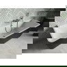 Mexen Volta baignoire indépendante murale 150 x 75 cm, blanche/noire, débordement gun gray brossé - 51131507575-66