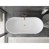Mexen Montana baignoire autoportante 180 x 80 cm, blanc/noir, trop-plein en cuivre brossé - 52011808075-65