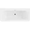 Mexen Volta baignoire autoportante murale 150 x 75 cm, blanche/noire, évacuation noire - 51131507575-70