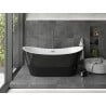Mexen Montana baignoire autoportante 180 x 80 cm, blanc/noir, trop-plein gris canon brossé - 52011808075-66