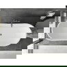 Baignoire Mexen Montana indépendante 180 x 80 cm, blanche/noire, trop-plein gun gray brossé - 52011808075-66