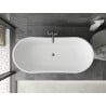 Mexen Montana baignoire autoportante 180 x 80 cm, blanc/noir, trop-plein gris canon brossé - 52011808075-66