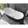 Mexen Montana baignoire autoportante 180 x 80 cm, blanc/noir, trop-plein noir - 52011808075-70